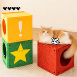 Super Mario Style Modular Felt Cat House